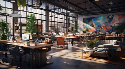 Modern co working space in a start up