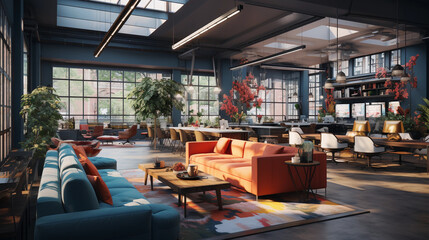 Modern co working space in a start up