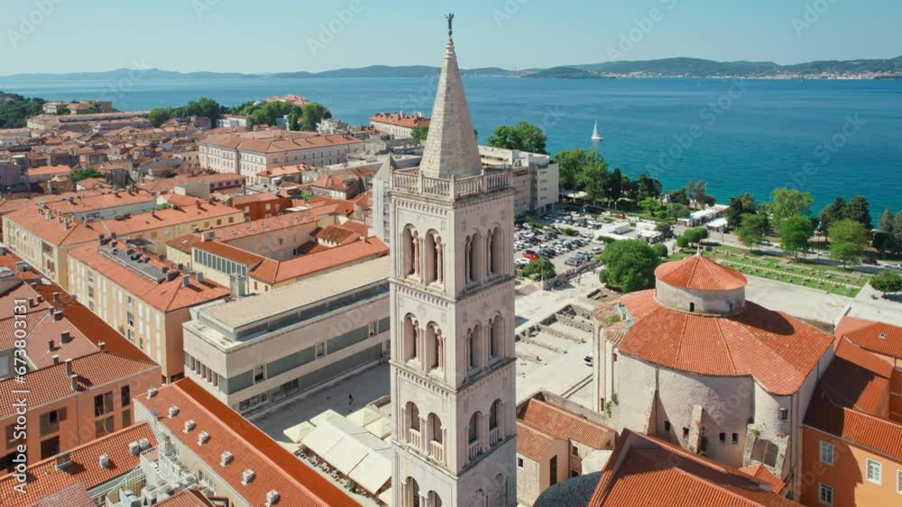 Wall mural aerial view of the zadar town in dalmatia region of croatia.