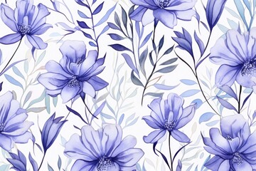 Fototapeta premium A Serene Canvas of White Blossoms, Adorned with Vibrant Purple and Pink Petals