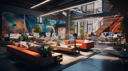 Modern co working space in a start up