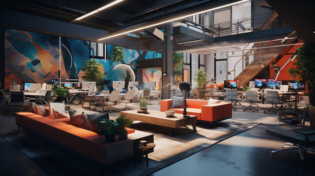 Modern co working space in a start up