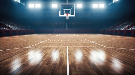 Basketball court in Arena, Professional basketball court. - obrazy, fototapety, plakaty