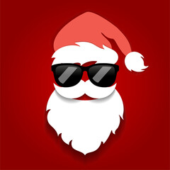 Secret Santa face with sunglasses, funny Christmas design