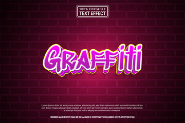 Dynamic editable text effect Graffiti 3d cartoon template style modren premium vector
