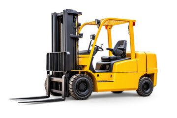 A Bright Yellow Forklift on a Clean White Surface
