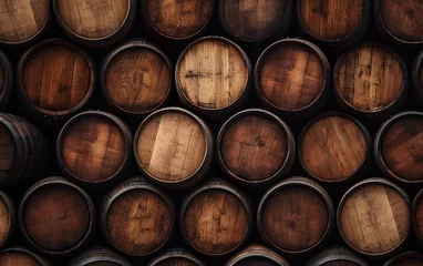 Fotobehang background of wooden wine barrel © Stormstudio