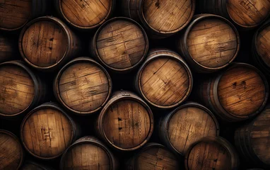 Fotobehang background of wooden wine barrel © Stormstudio