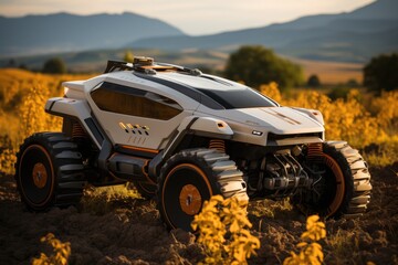 A Remote Controlled Vehicle in a Colorful Meadow