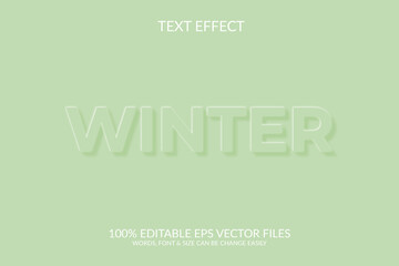 Winter day 3d vector eps fully editable text effect illustration template.