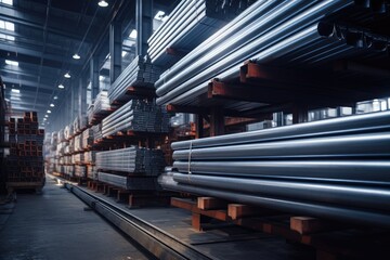 A Warehouse Overflowing With a Multitude of Shiny Metal Pipes
