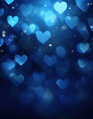 dark blue heart shaped bokeh background decoration valentine day concept
