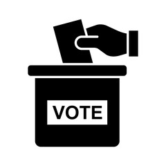 Vote icon. Voting. Ballot box. Election. Polling station. Vector icon isolated on white background.