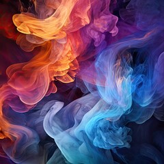 A directionless drift of colored smoke. AI generated illustration