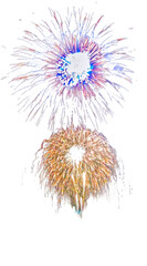 Fireworks blue transparent background