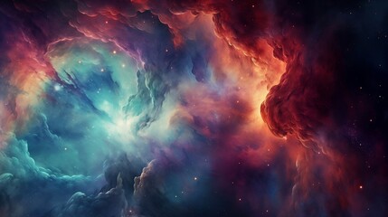 galactic night sky. Colorful Deep Space Nebula with electric blue light. wallpaper concept