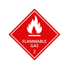 Flammable gas Warning Sign vector illustration, placards class 2. Flammable gas caution sign.