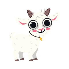 Cute goat cartoon animal vector