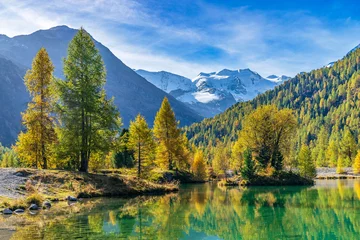 Ein sonniger Herbsttag im Engadin, Morteratsch, Pontresina, Graubünden, Schweiz © Jürgen Humbert