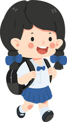 Kid Girl student with backpack education concept