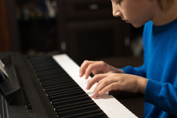 Young Pianist at Practice