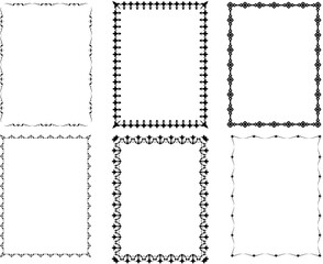 vector frames black on a white background