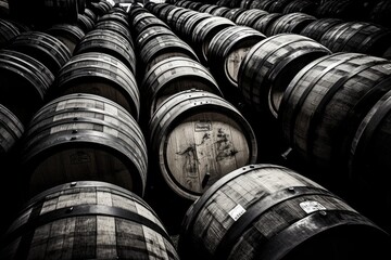 Stacked Barrels Forming a Tower