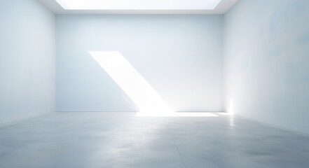 An Empty Room Illuminated by a Radiant Ceiling Light