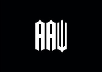 AAW initial monogram letter business logo