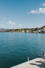 View of Worther lake in Velden, Austria