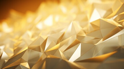 Abstract Gold background consisting of triangles, Polgon yellow background