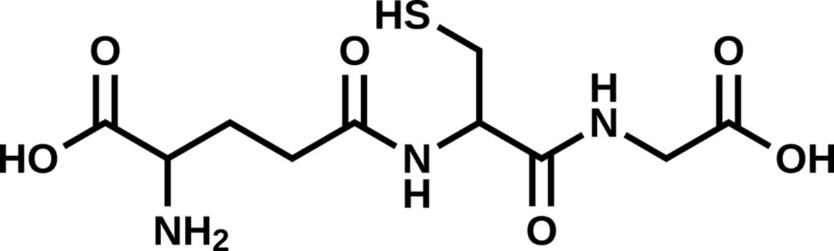 Glutathione structural formula, vector illustration