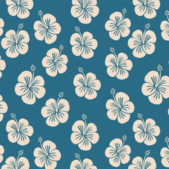Fototapeta premium flower seamless tropical pattern summer illustration print graphic beach design vintage cloth retro