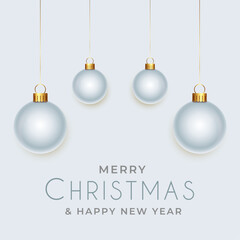 Merry Christmas Post with Elegant Decoration Christmas Ornaments and Happy New Year Text