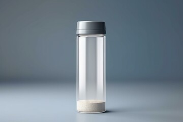 Empty translucent shaker bottle for design mock-up. Rendered 3D illustration. Generative AI