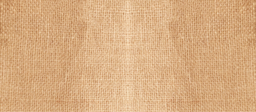 Natural linen texture as background. Seamless linen canvas background stock photo. Rural texture of sackcloth. Background of very coarse, rough fabric woven made of flax, jute or hemp.