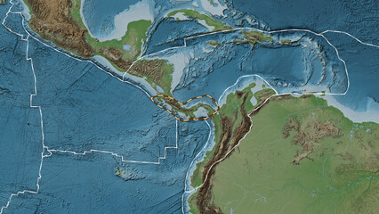 Panama plate dashed. Eckert III. Topografic