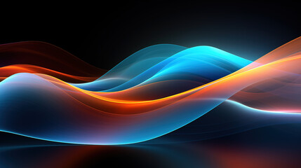 Abstract wave background with blue and orange shades. Created with Ai
