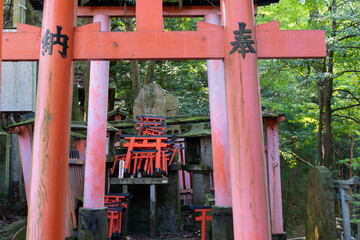Fototapeta na wymiar Japanese traditional religious shrine torii