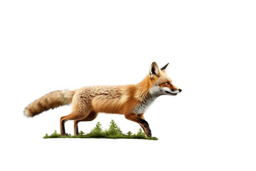 A Lithe and Agile Fox in the Forest -on transparent background