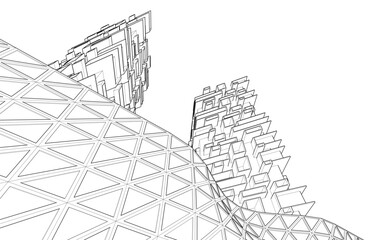 Modern building architectural concept design 