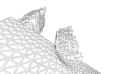 Modern building architectural concept design 