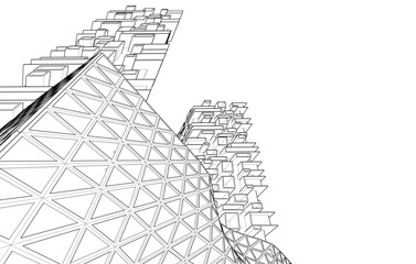 Modern building architectural concept design 