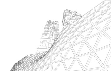 Modern building architectural concept design 