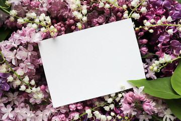 card with lilac flowers