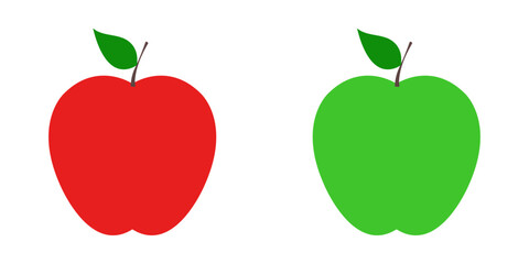 red and green apple symbol icon vector design