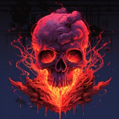 A Fiery Skull in the Depths of Inferno