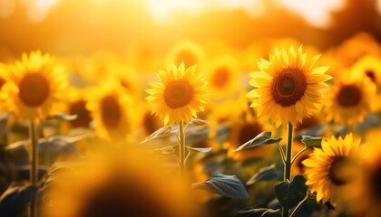 Obraz premium sunshine on a field of flowers