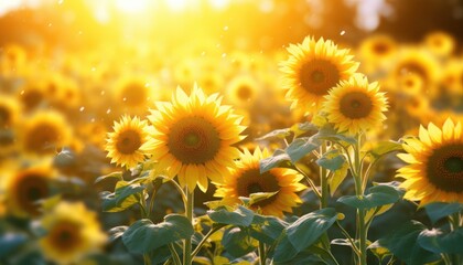 Obraz premium Sunshine of field of flowers