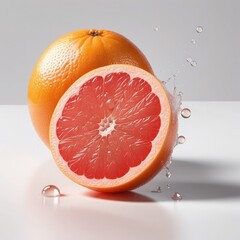 Juicy grapefruit on white background